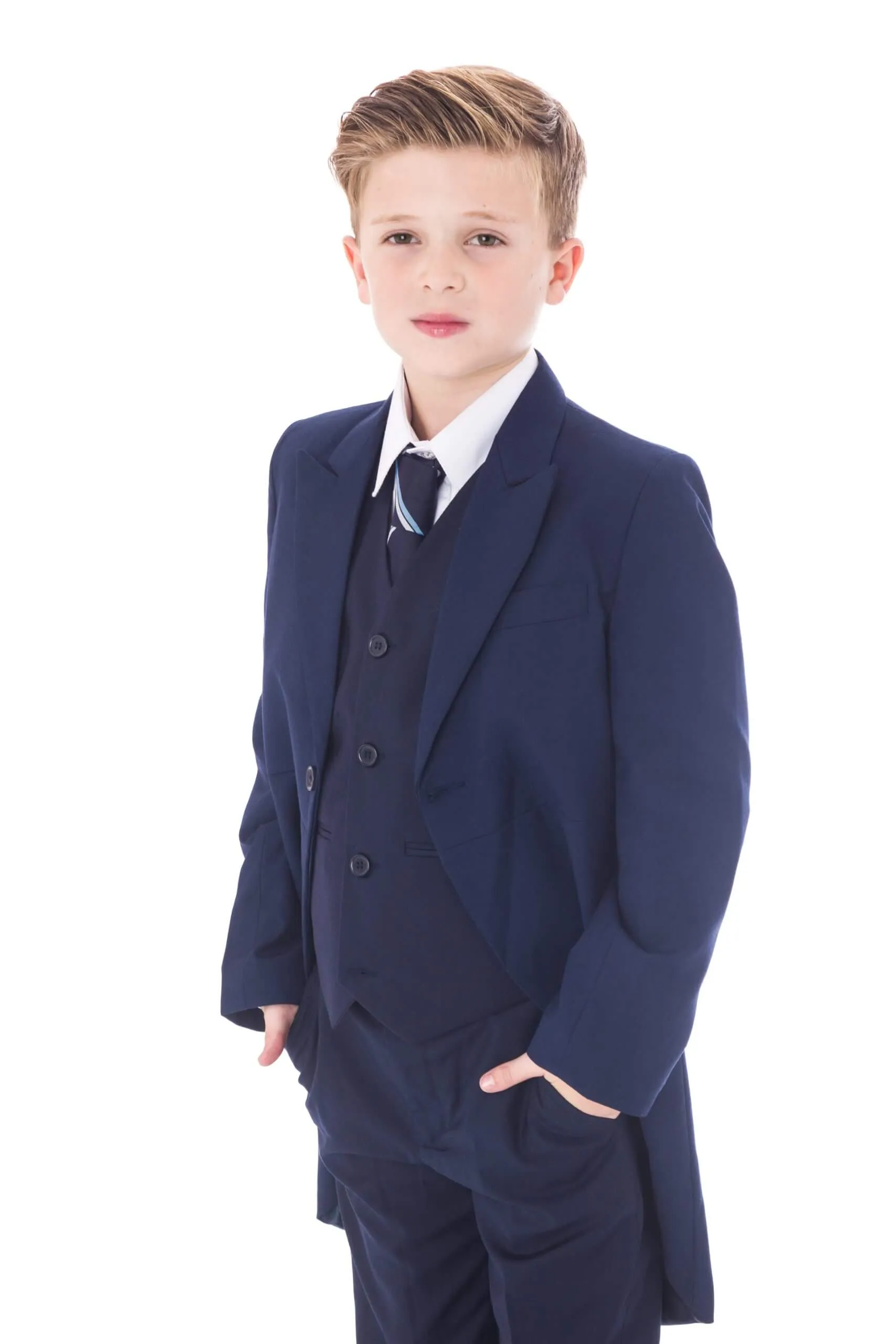 Ronnie - Navy 5 Piece Tail Coat Suit