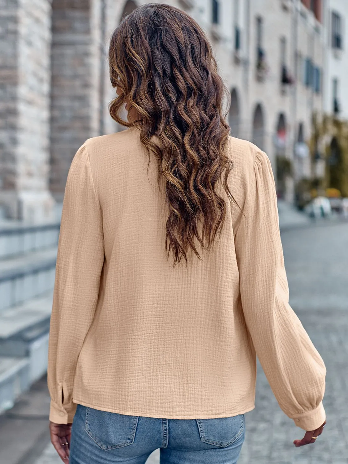 Round Neck Puff Sleeve Shirt (3 Colors)
