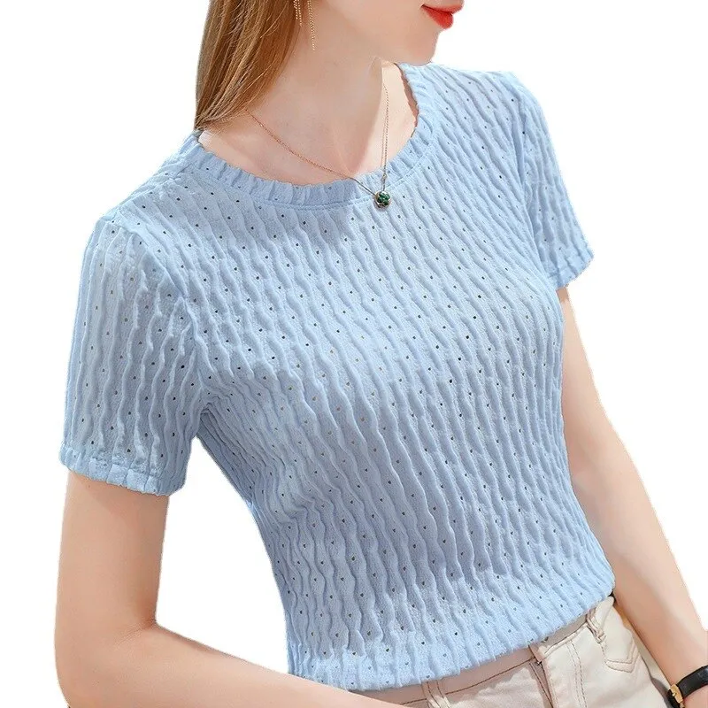 Round neck T-shirt for women's new