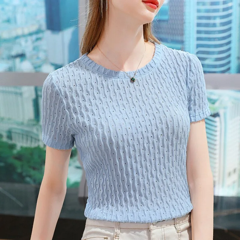 Round neck T-shirt for women's new