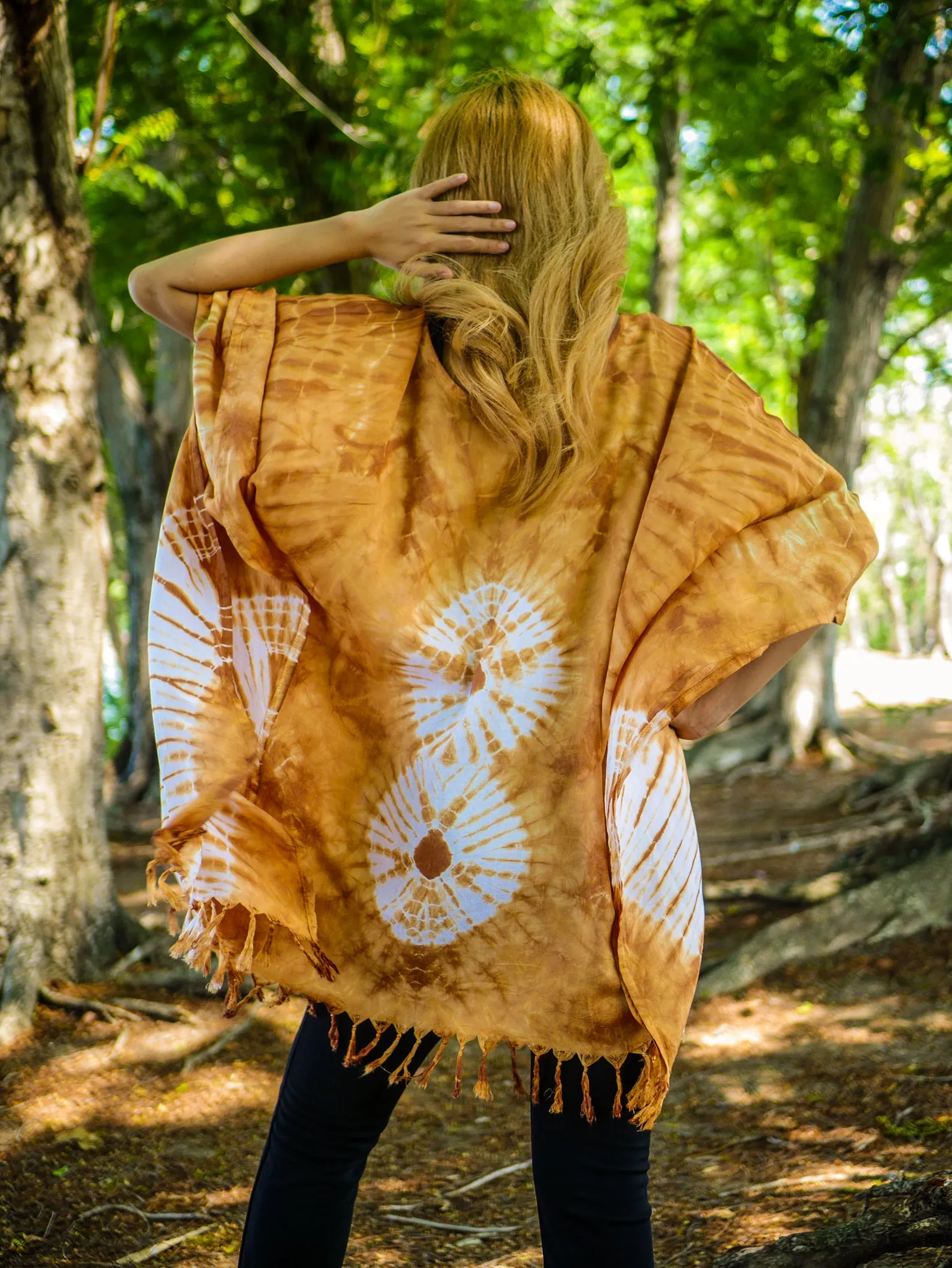 Rustic Charm Hand Dyed Tunic Kaftan Blouse Oversize Top