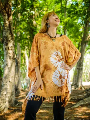 Rustic Charm Hand Dyed Tunic Kaftan Blouse Oversize Top