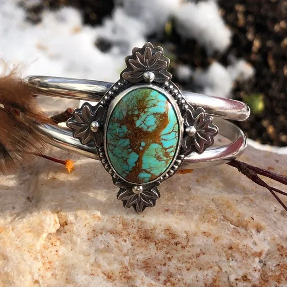Rustic Kingman Cuff in Sterling Silver statement bracelet