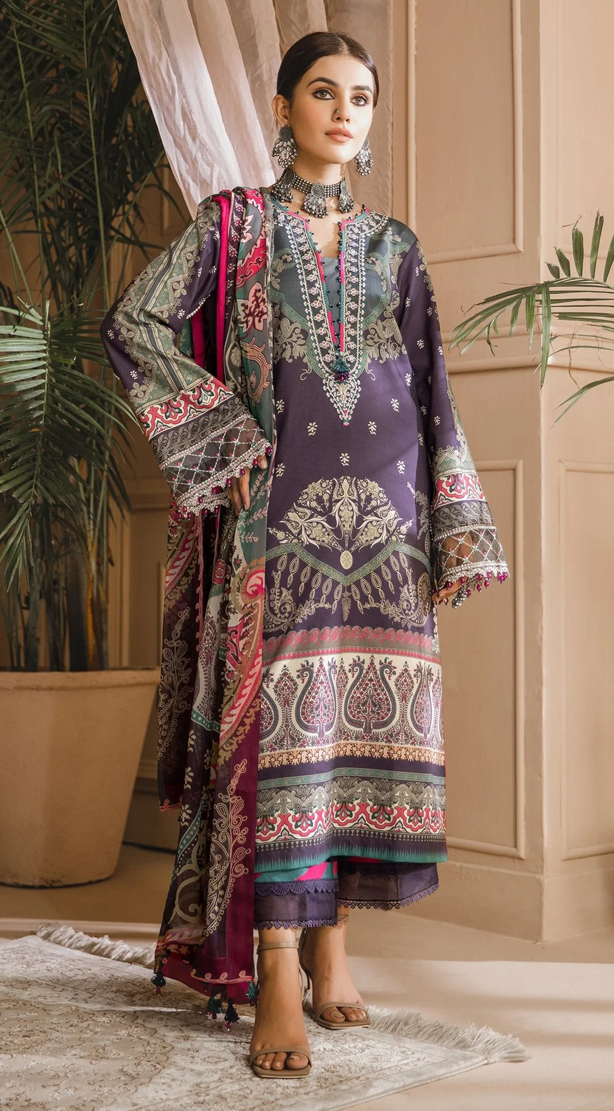 SAHAR | Anaya Noor Bano Cambric Collection '21 | Unstitched Embroidered Cambric Suits