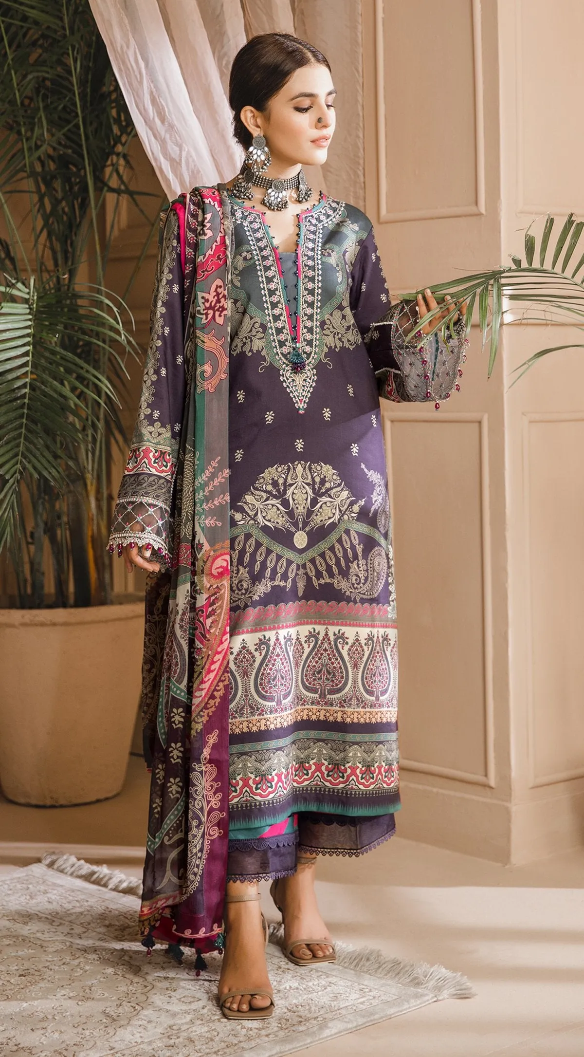 SAHAR | Anaya Noor Bano Cambric Collection '21 | Unstitched Embroidered Cambric Suits