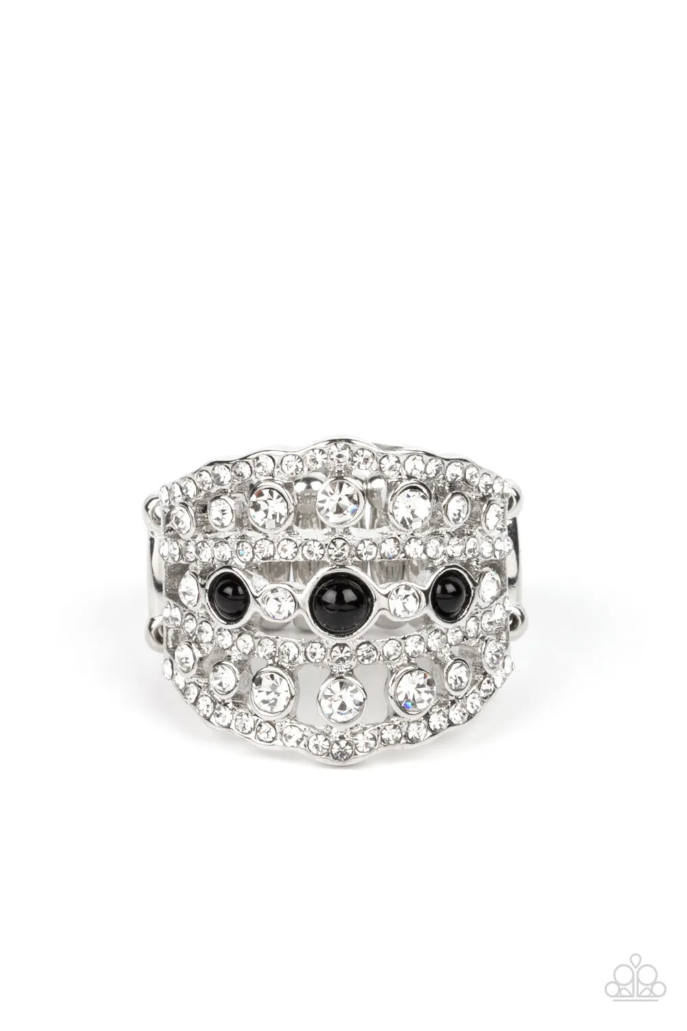 Sailboat Bling - Black Ring - Paparazzi Accessories