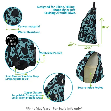 !SALE! Neon Cow Turquoise NGIL Sling Backpack