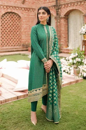 SANG-E YASHM-3PC |  Cross Stitch The Bride Tribe Wedding Festive Collection 2022 | Unstitched Embroidered Jacquard Suits | Cross Stitch 2023
