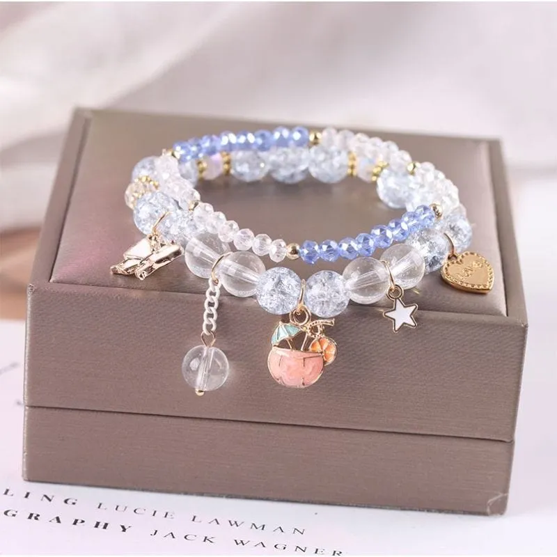 Sanrio Kawaii Anime Melody Kuromi Cinnamoroll Crystal Bracelet