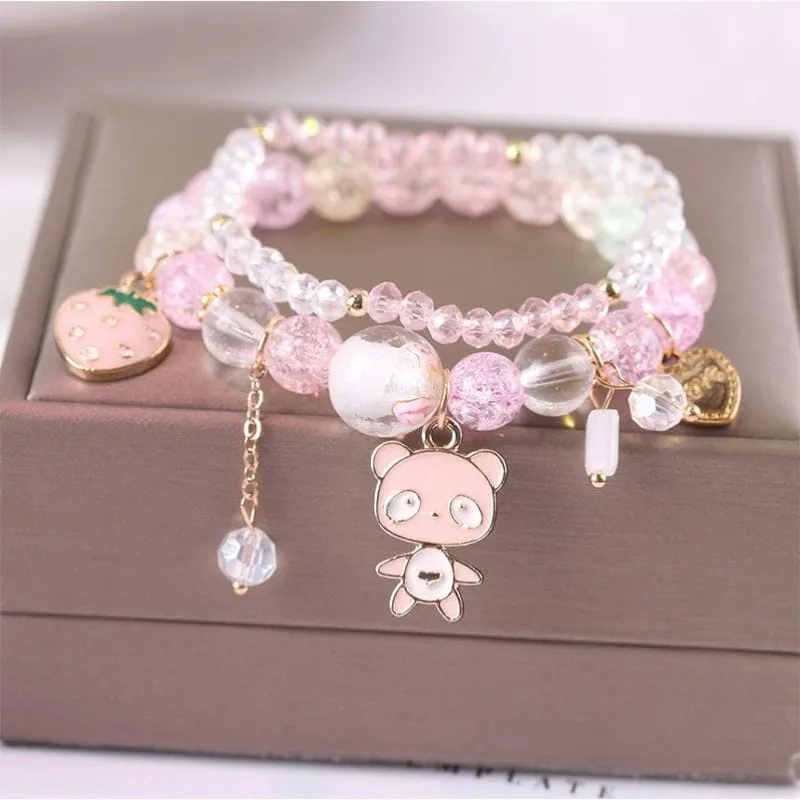 Sanrio Kawaii Anime Melody Kuromi Cinnamoroll Crystal Bracelet