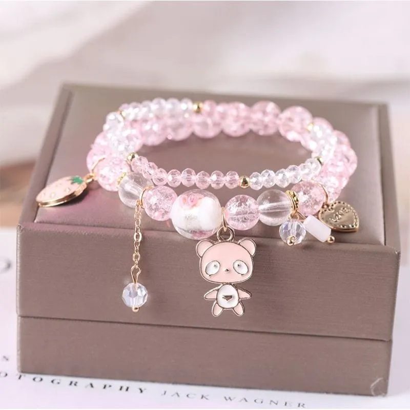 Sanrio Kawaii Anime Melody Kuromi Cinnamoroll Crystal Bracelet