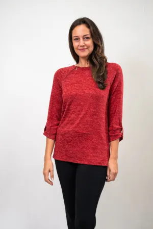 Savannah Zipper Detail Blouse