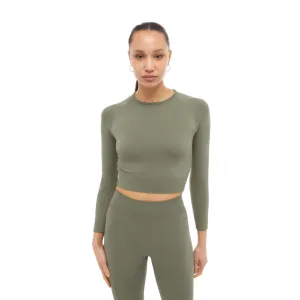 Seamless Crop Top with Full-Length Sleeves