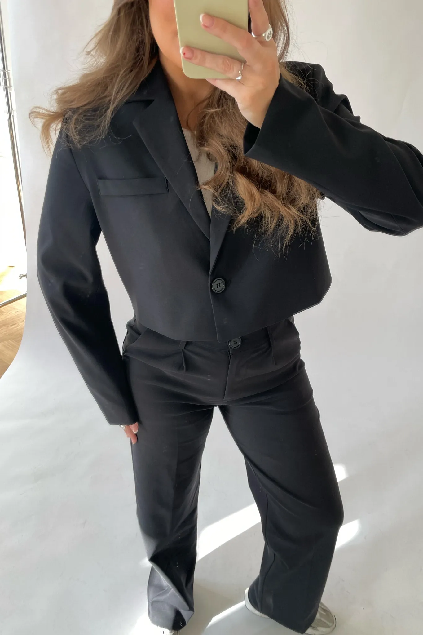 SelmaIC Cropped Blazer - Sort