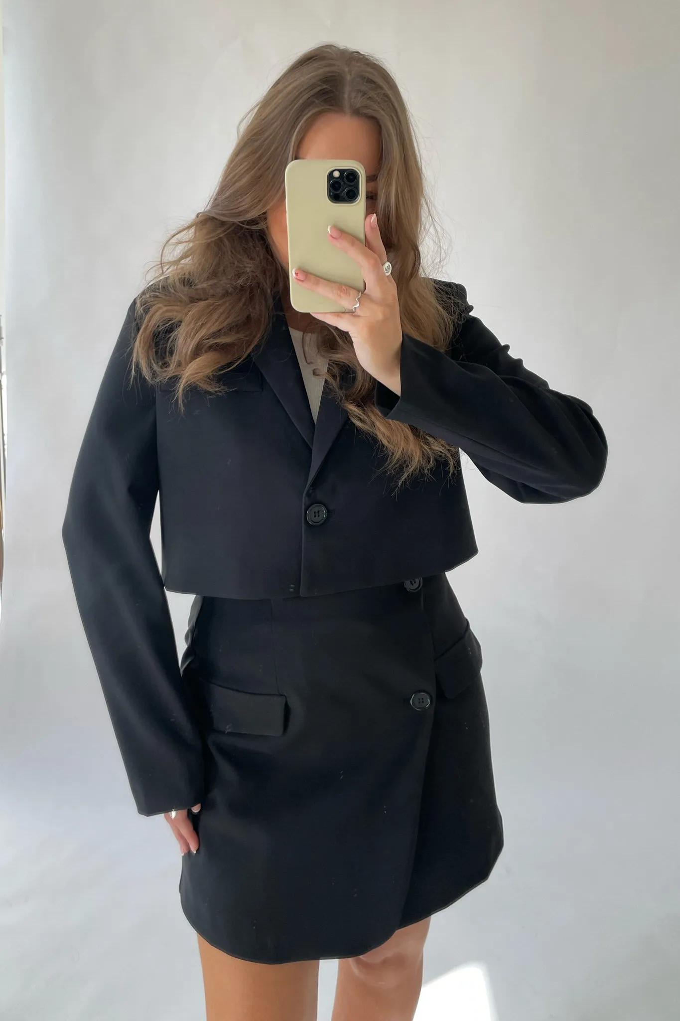 SelmaIC Cropped Blazer - Sort
