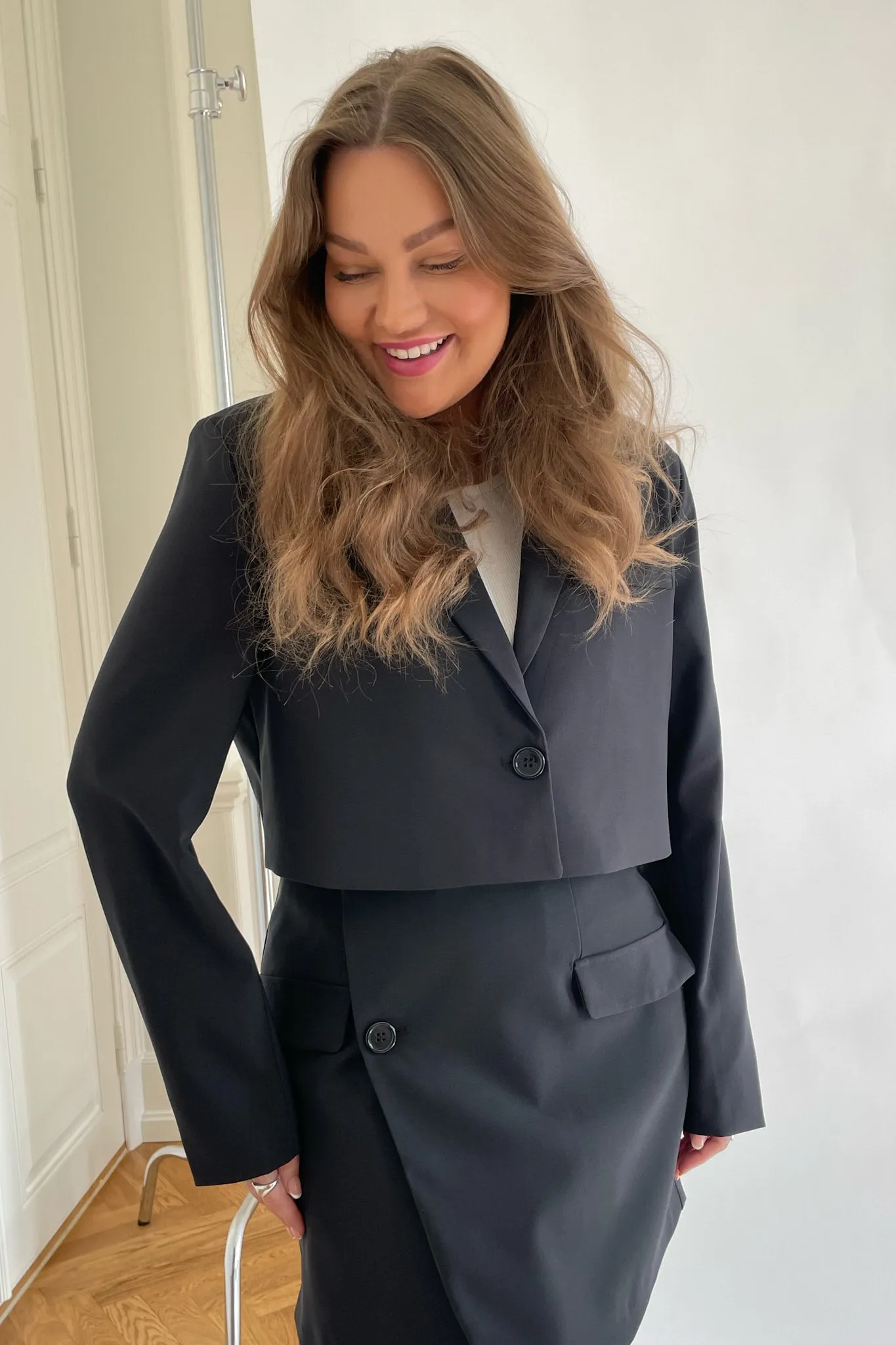 SelmaIC Cropped Blazer - Sort