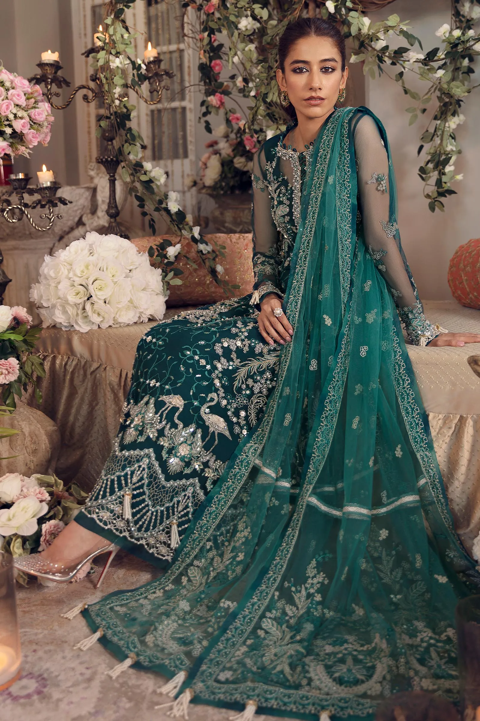 SERVAH (ZC22-03)  | Zaha Gossamer Collection 2022 | Unstitched Embroidered Net Suit