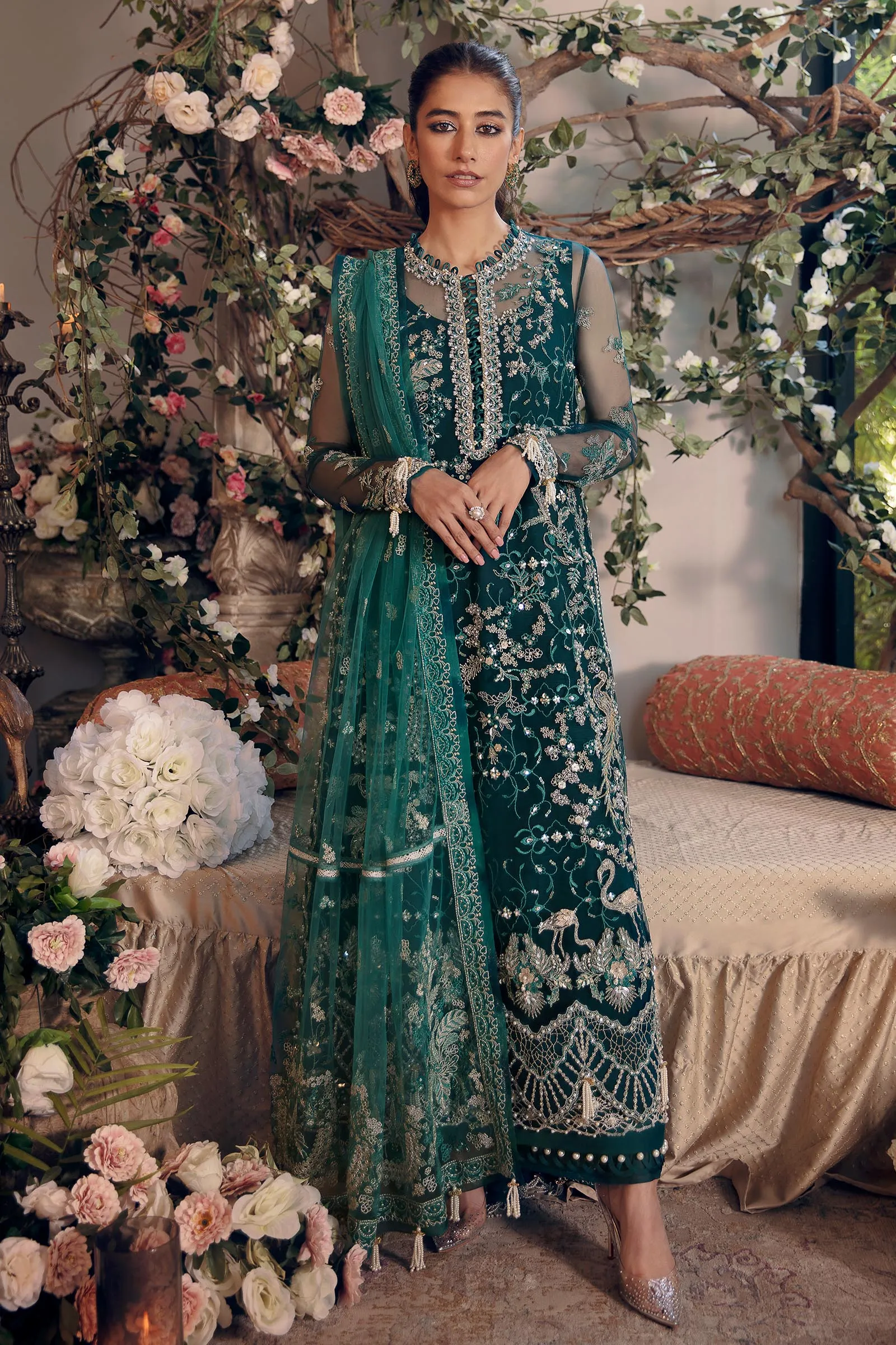 SERVAH (ZC22-03)  | Zaha Gossamer Collection 2022 | Unstitched Embroidered Net Suit