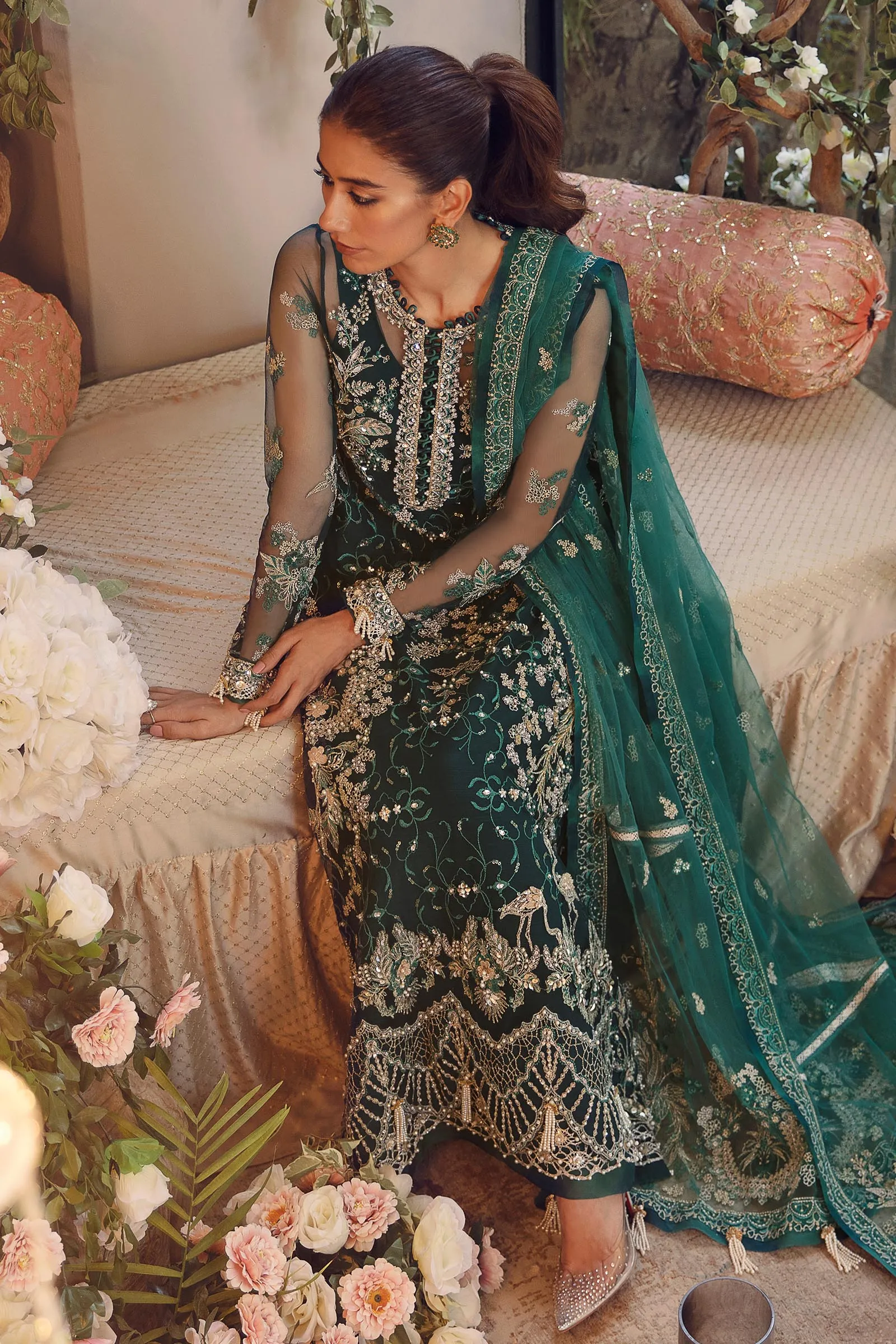 SERVAH (ZC22-03)  | Zaha Gossamer Collection 2022 | Unstitched Embroidered Net Suit
