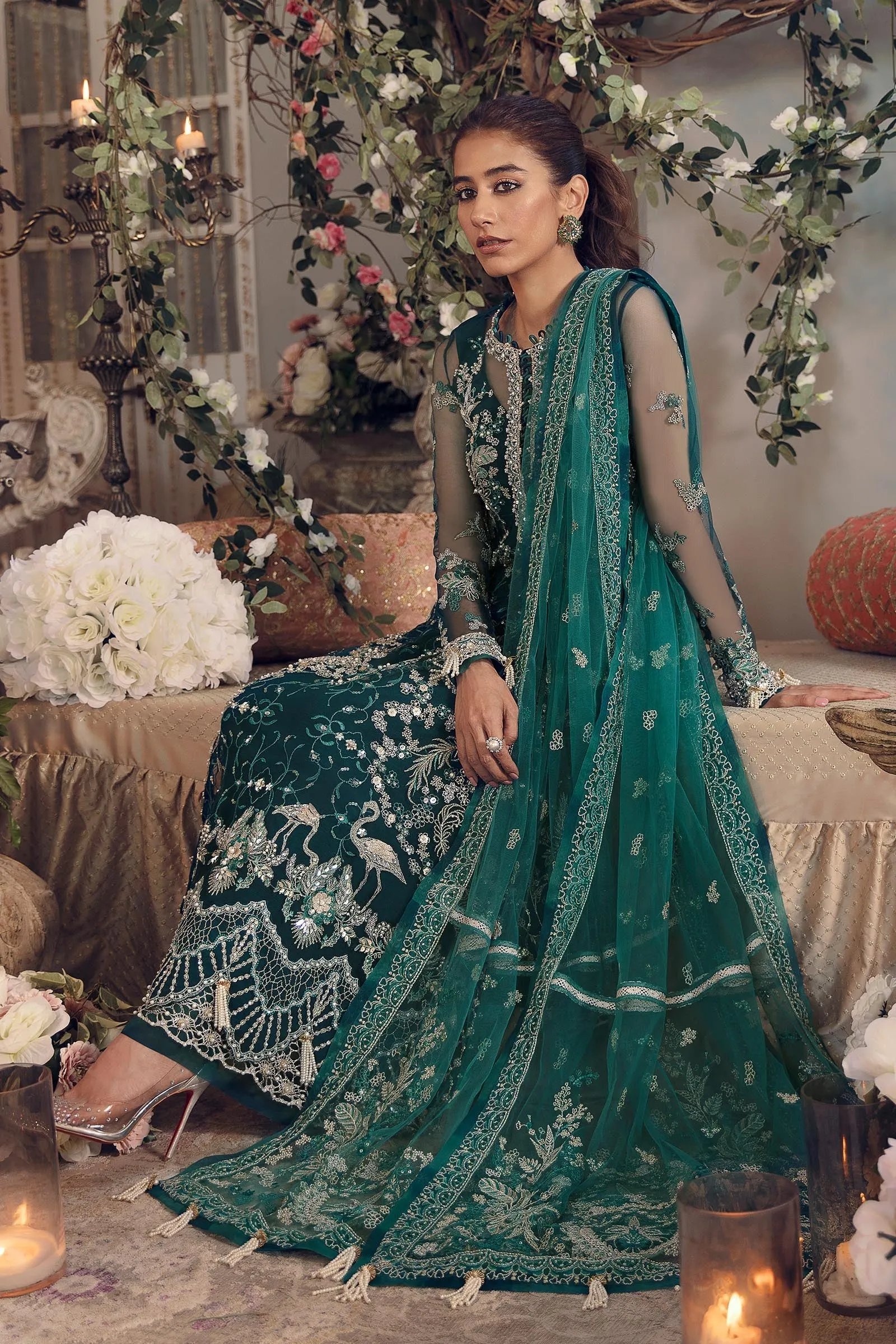 SERVAH (ZC22-03)  | Zaha Gossamer Collection 2022 | Unstitched Embroidered Net Suit