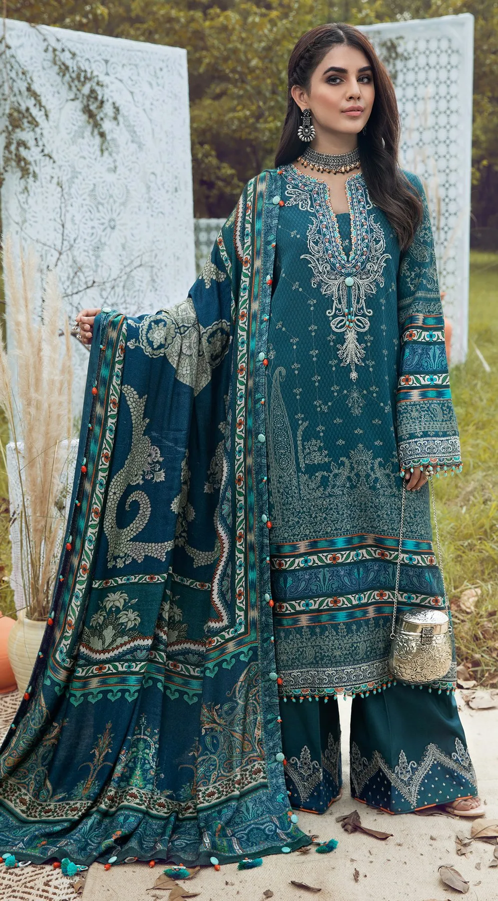 SHAHZEEN VLP21-01 | Anaya Pardesi VIVA Winter Collection 2021 | Unstitched Embroidered Dobby Linen Suits