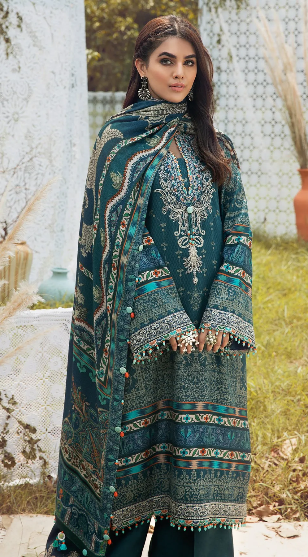SHAHZEEN VLP21-01 | Anaya Pardesi VIVA Winter Collection 2021 | Unstitched Embroidered Dobby Linen Suits