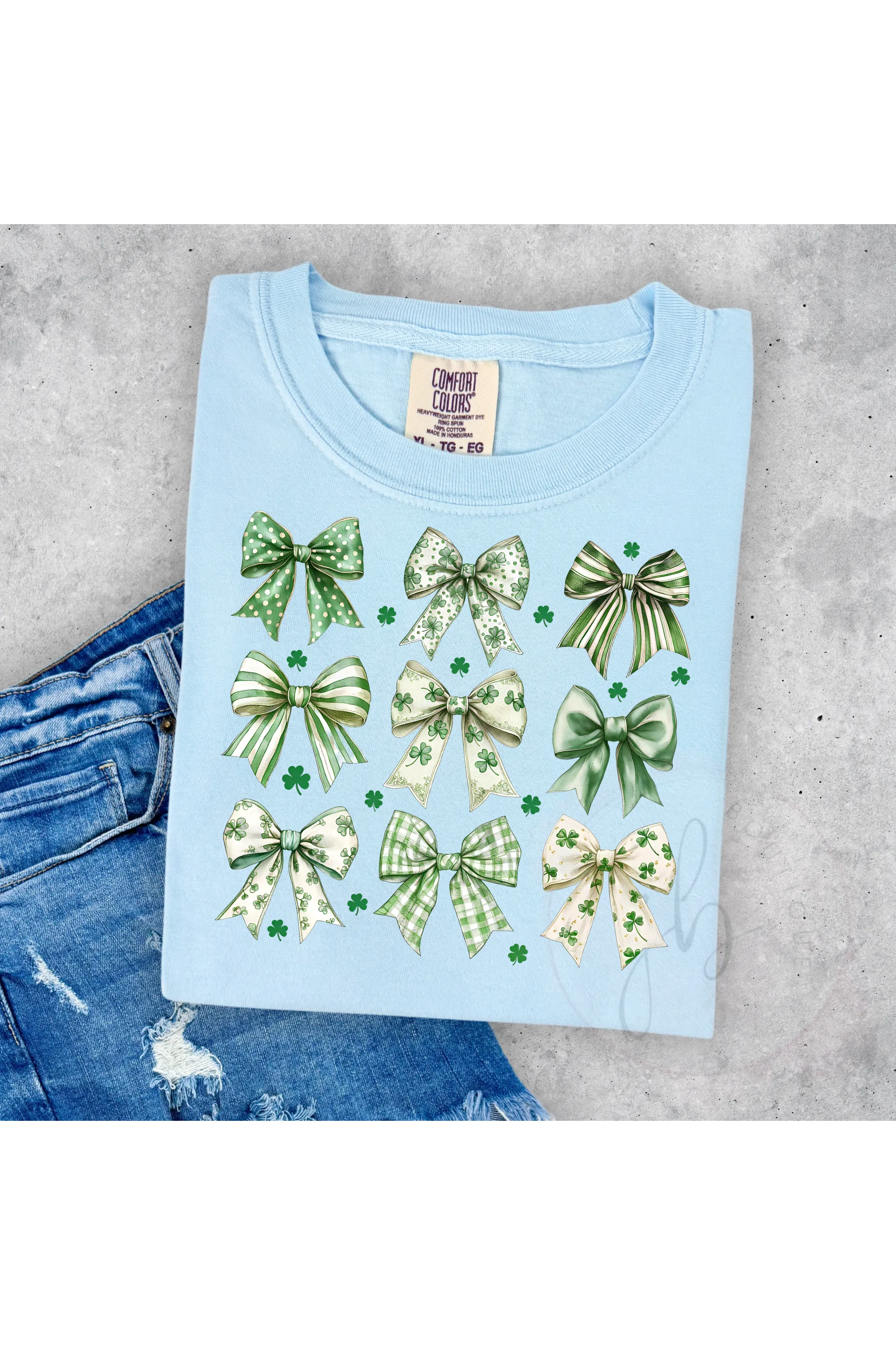 Shamrock Bow  Comfort Colors T-Shirt