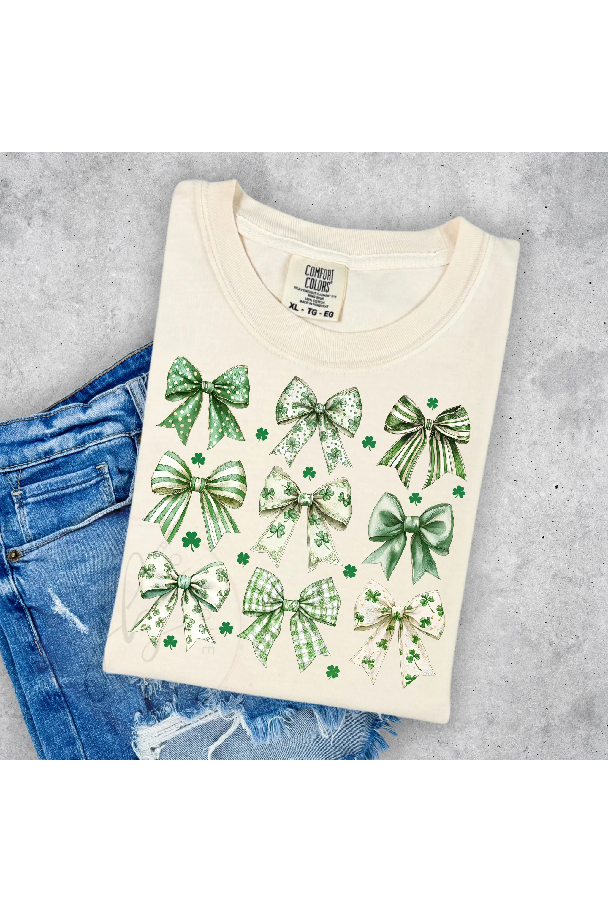 Shamrock Bow  Comfort Colors T-Shirt
