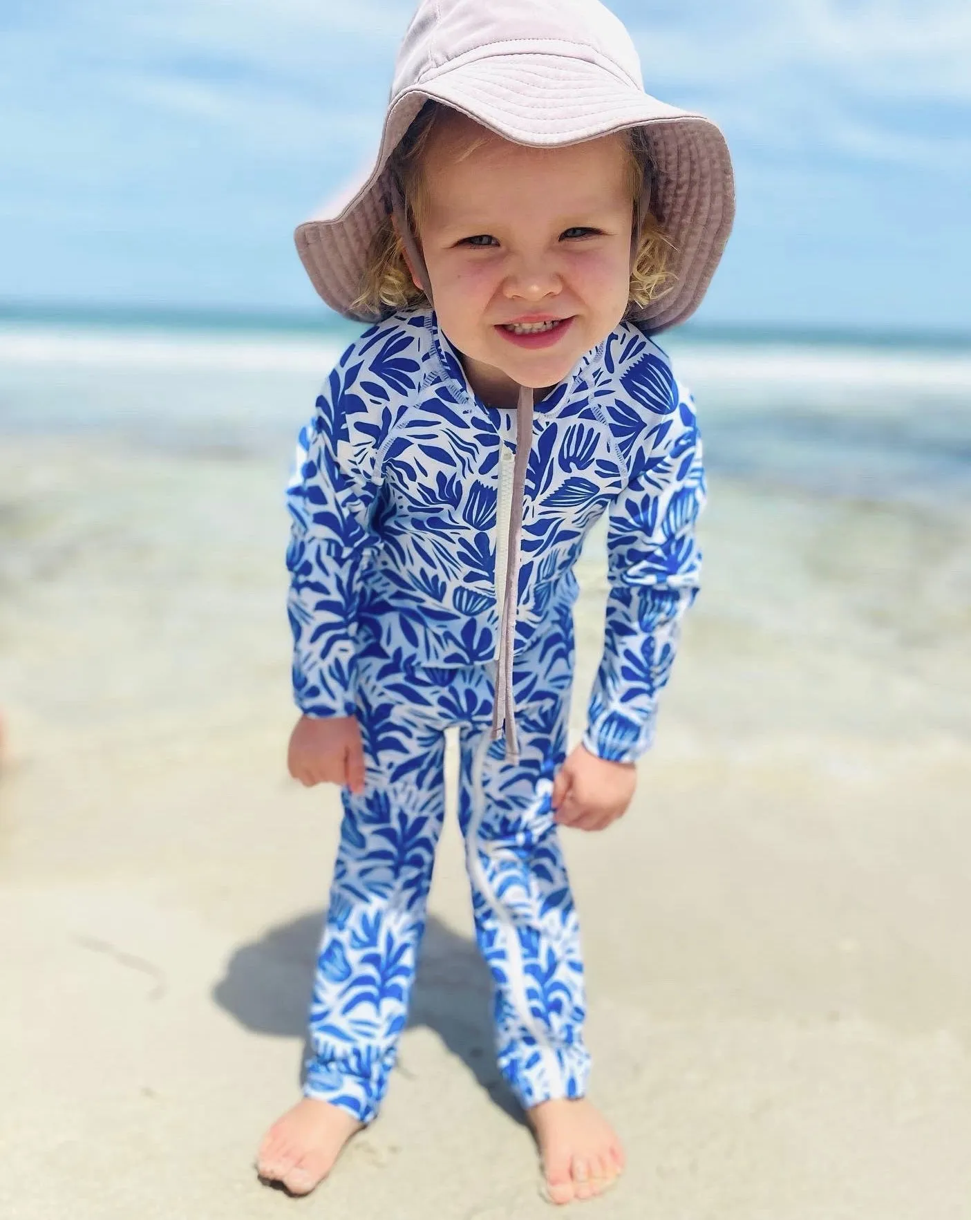 SIDNEY LONG LEG KIDS SUIT - SANTORINI