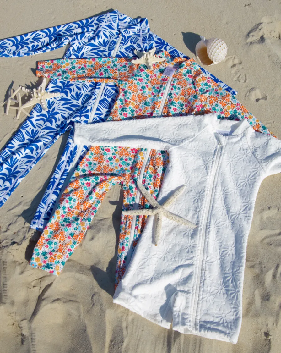 SIDNEY LONG LEG KIDS SUIT - SANTORINI