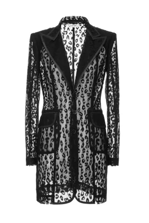 SITUATIONIST Cheetah Print Lace Blazer