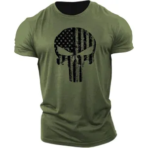 Skull 3D Printing T-Shirt Men Casual Sports  Short Sleeve Summer T-Shirt