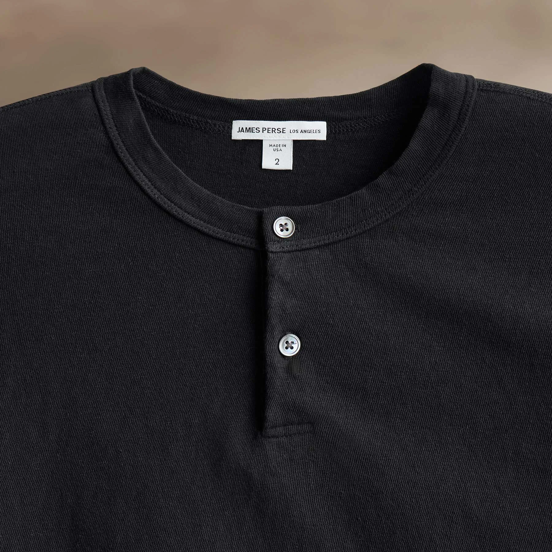 Slub Jersey Henley - Black