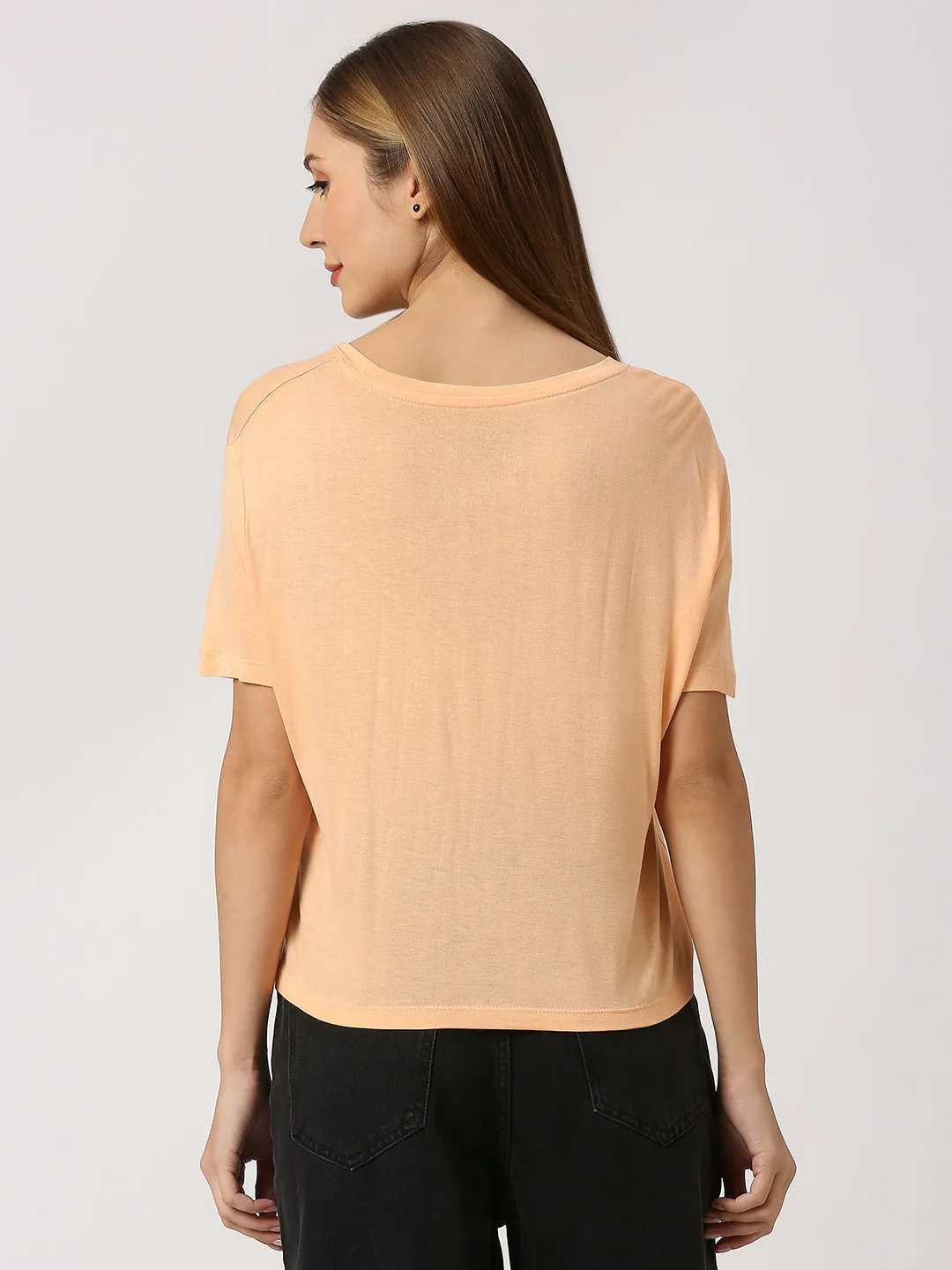 Sofia Round Neck Short Sleeve Crop T-Shirt