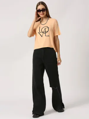 Sofia Round Neck Short Sleeve Crop T-Shirt