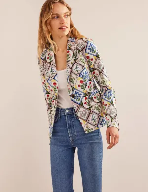 Somerset Baumwoll-Blazer-Naturweiß, Wilde Glockenblumen
