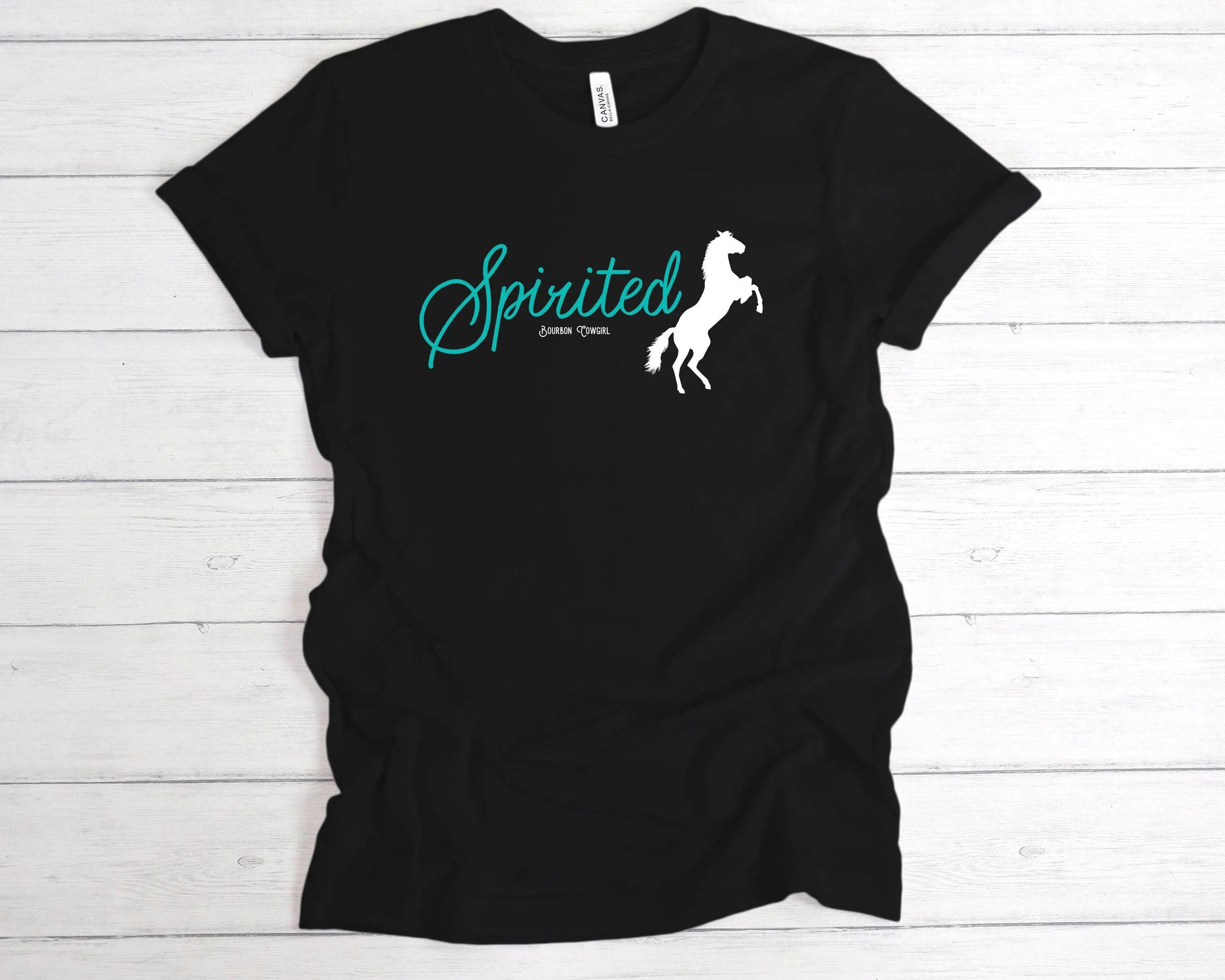 Spirited Horse Black Graphic Tee Shirt