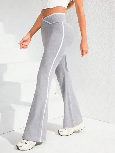 Sport Studio Women's Asymmetric Waistband Flare Athletic Trousers
