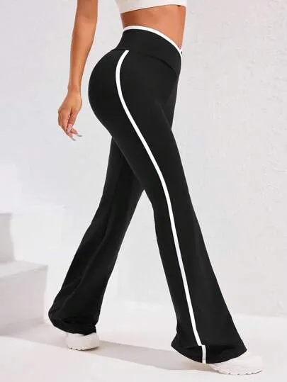 Sport Studio Women's Asymmetric Waistband Flare Athletic Trousers