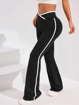 Sport Studio Women's Asymmetric Waistband Flare Athletic Trousers