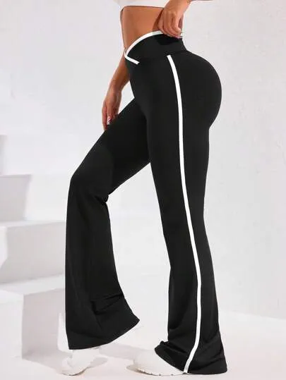 Sport Studio Women's Asymmetric Waistband Flare Athletic Trousers
