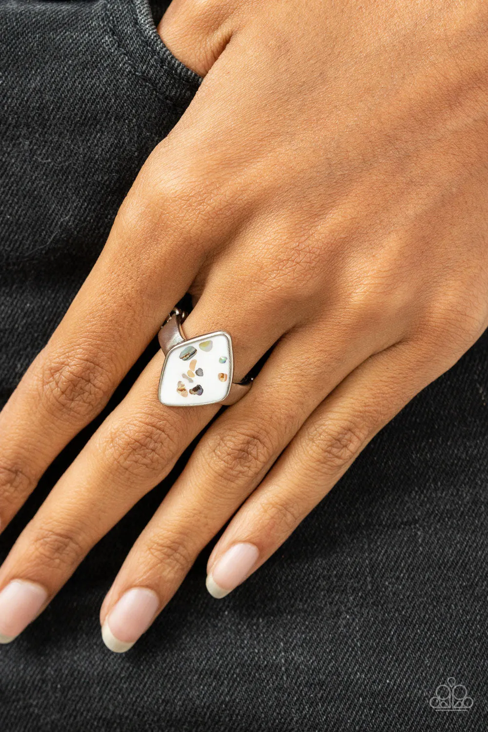 Stellar Shores - White Ring - Paparazzi Accessories