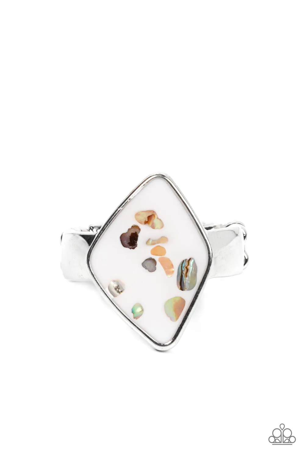 Stellar Shores - White Ring - Paparazzi Accessories