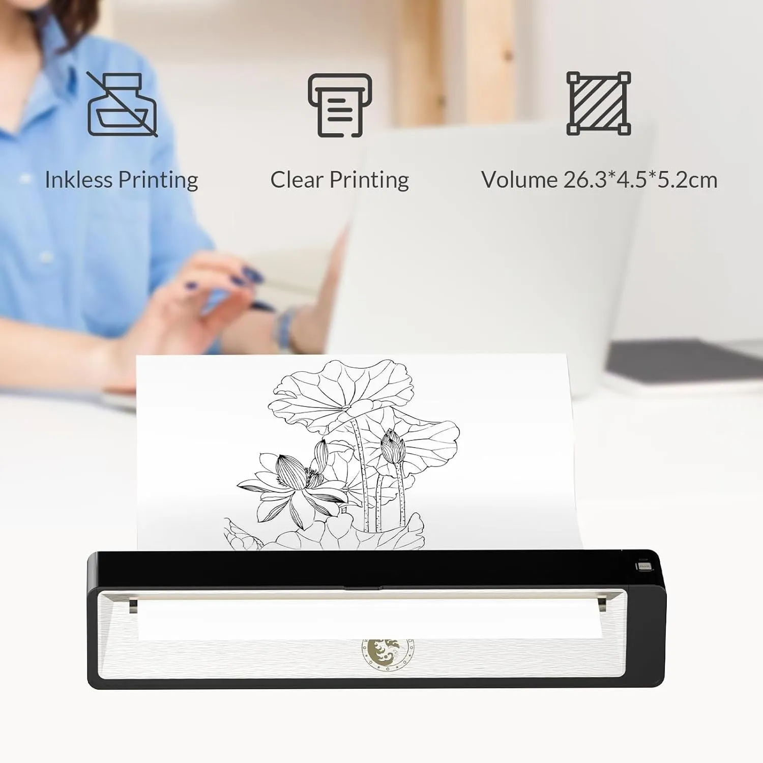 Stencil Printer, Wireless Bluetooth Tattoo Printer with 2500Mah Battery, Portable Tattoo Thermal Copier Machine Compatible with Smartphones & PC N202007