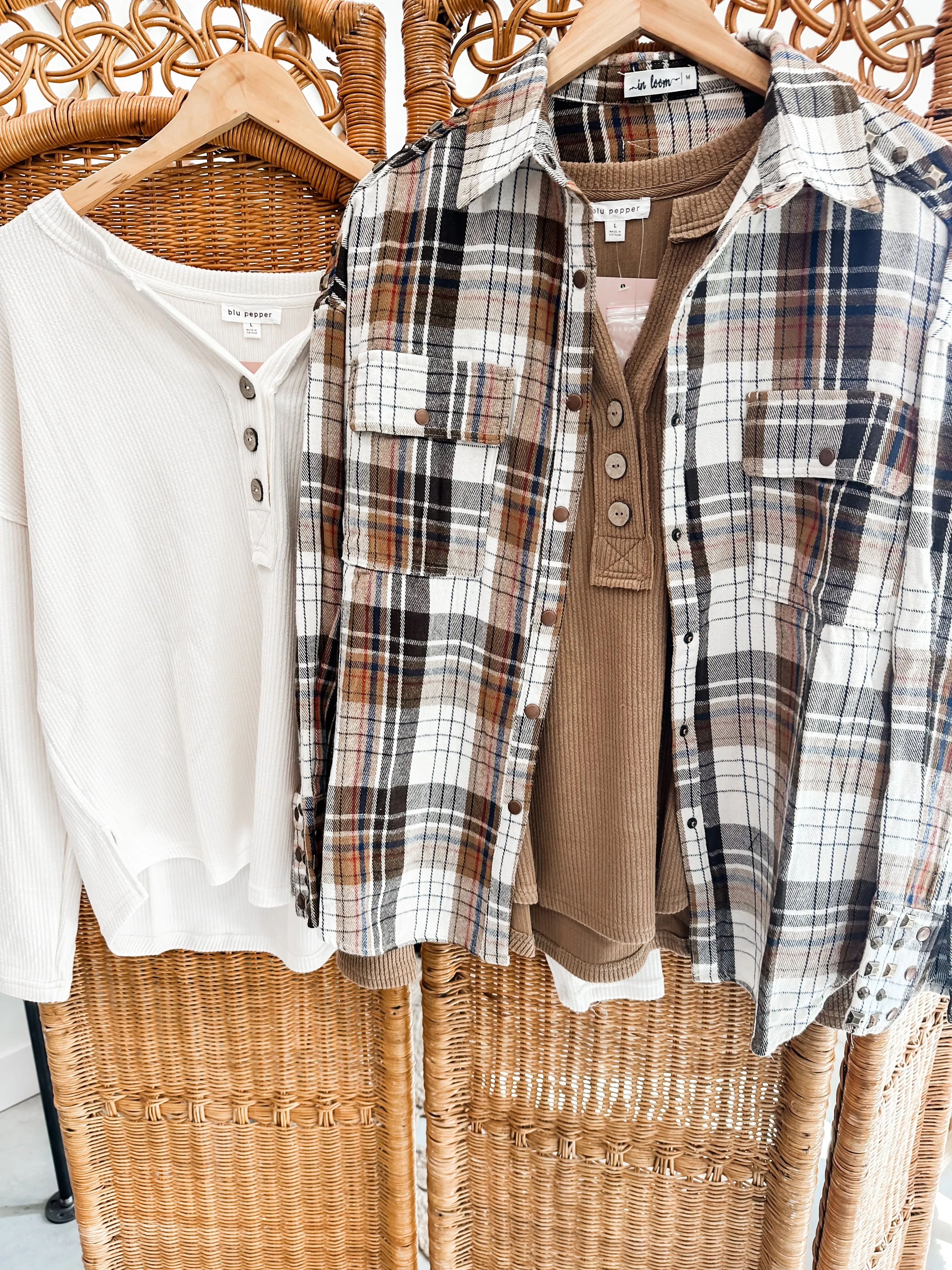 Studded Mocha Plaid