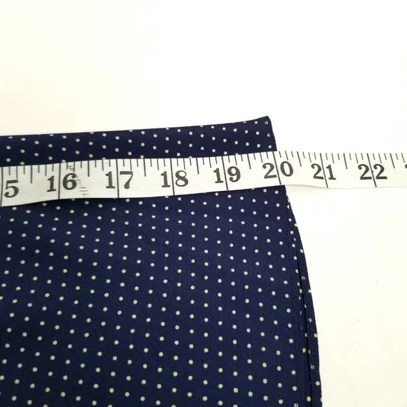 Suits Us Navy Blue Polka Dot Blazer Skirt Suit Set Sz 9/10 Retro Preppy Classic