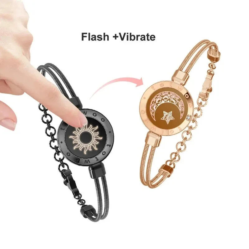Sun Moon touch Light up Vibrate Bracelet Couples Long Distance Relationship
