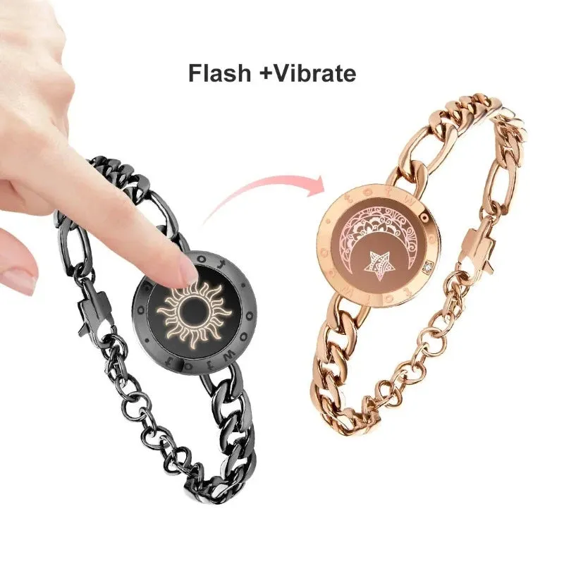 Sun Moon touch Light up Vibrate Bracelet Couples Long Distance Relationship