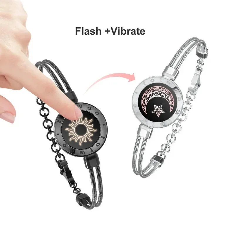 Sun Moon touch Light up Vibrate Bracelet Couples Long Distance Relationship