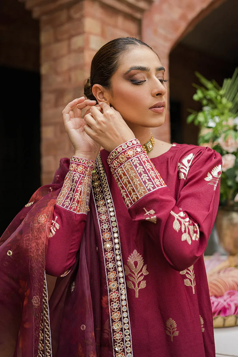 SYAH QURMAZI-3PC |  Cross Stitch The Bride Tribe Wedding Festive Collection 2022 | Unstitched Embroidered Jacquard Suits | Cross Stitch 2023